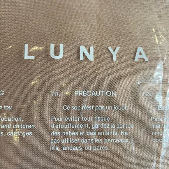 Lunya Cozy Cotton Silk Relaxed Pant Otium Tan Pink Heathered Drawstring M New - Picture 13 of 15